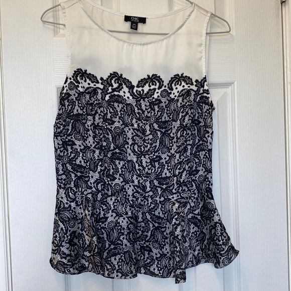 Jacob lace print top with peplum - Picture 1 of 1